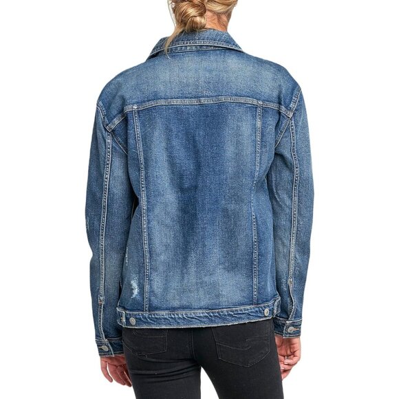 Silver Jeans Co. Selena Trucker Blue Denim Jean Jacket Small - Picture 10 of 10
